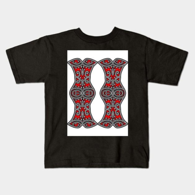 tribal batak motif 11 Kids T-Shirt by Hahanayas